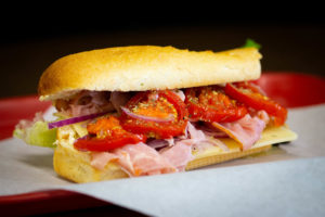 Ham and swiss sandwich